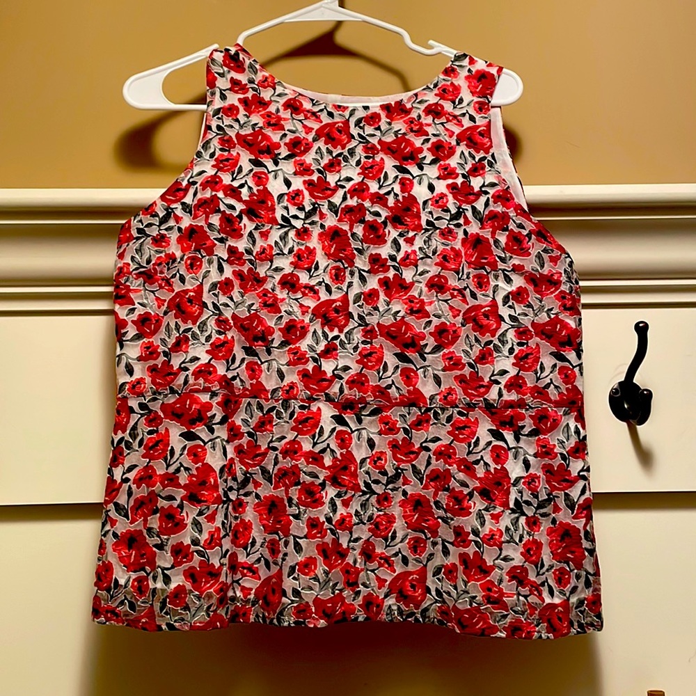 Zara sleeveless floral peplum top
